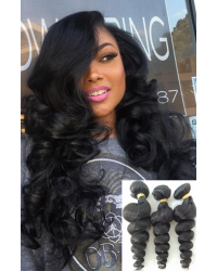 Malaysian virgin 3 bundles loose wave hair weaves