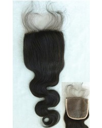 Body wave silk base top closure