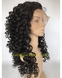 Martina-Brazilian virdin deep curl human hair full lace wig