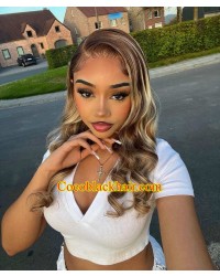 Diva- Platinum Highlight Glueless lace front wig Brazilian virgin human hair Pre plucked