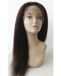 Olga-Kinky straight glueless lace front silk top wig