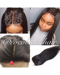 Brazilian virgin silk straight 4x4 lace closure