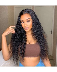 Nova-Deep curly Pre plucked Brazilian virgin 13x6 glueless lace front wig 