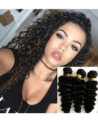 Malaysian virgin 3 bundles deep wave hair weaves