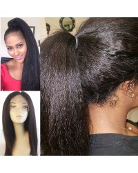 Nydia-Brazilian virgin human hair kinky straight silk top full lace wig for black women 