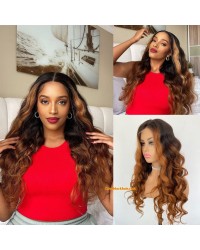 Angela 57-Ombre brown HLs 5x5 HD lace closure wig virgin human hair 
