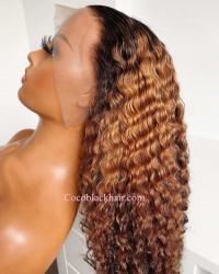 Makia-ombre color waves Pre plucked lace wig 