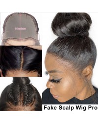 Rose-Fake scalp lace front 13x6 wig Pre plucked Brazilian virgin human hair 