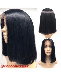 Bola-Silky Straight middle part bob style full lace wig Brazilian virgin human hair