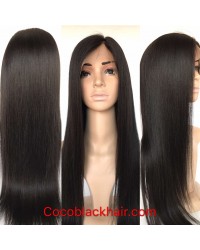Emily03-Yaki straight 360 wig Brazilian virgin human hair ready ship